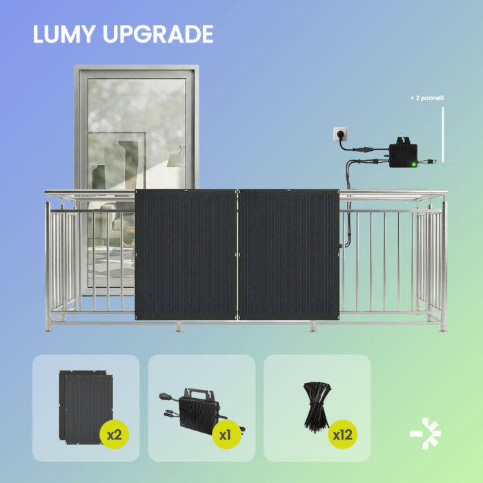 LUMY UPGRADE - Kit Fotovoltaico da Balcone Potenziabile