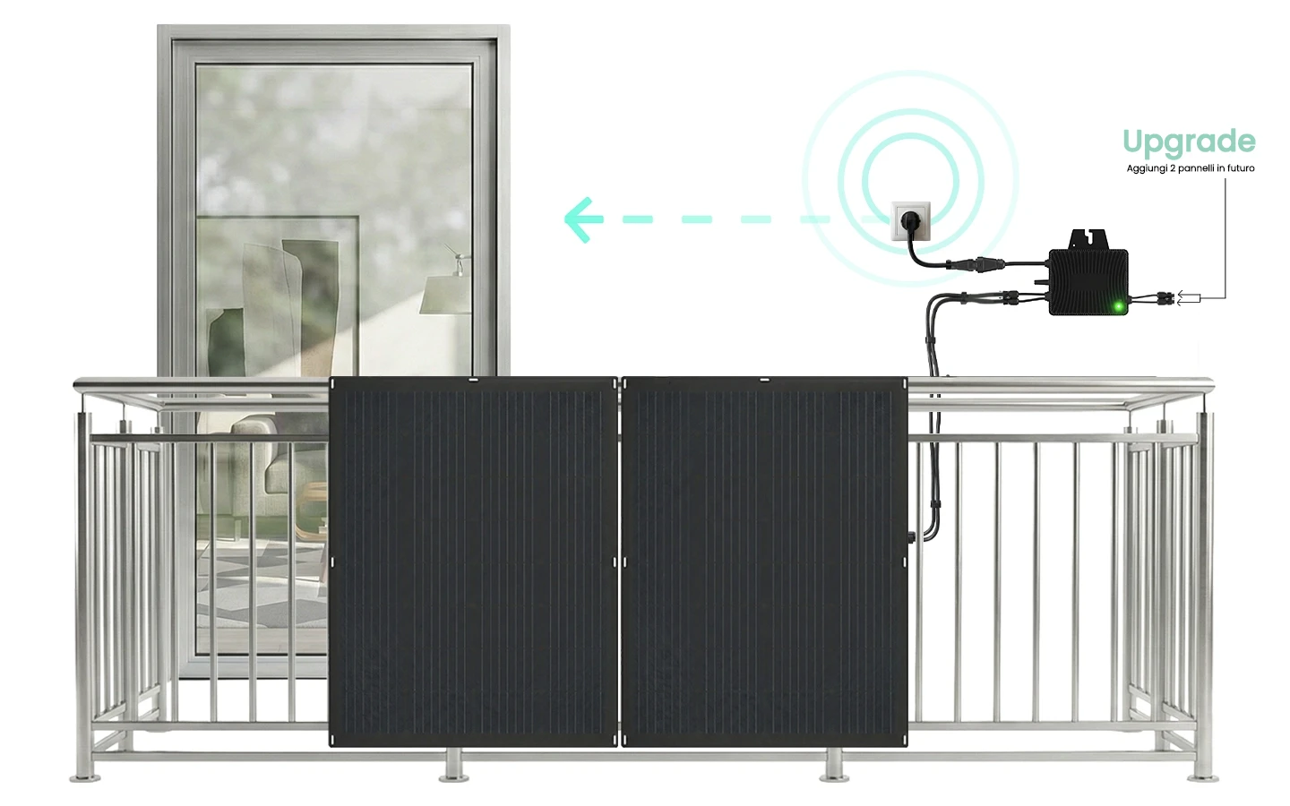 kit fotovoltaico da balcone upgrade 350 watt